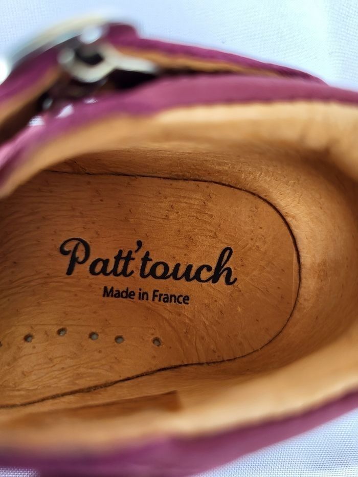 Chaussures charles IX fille en cuir nubucké framboise Point 19 Made in France 🇨🇵 - photo numéro 3
