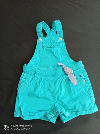 Salopette short bleue turquoise