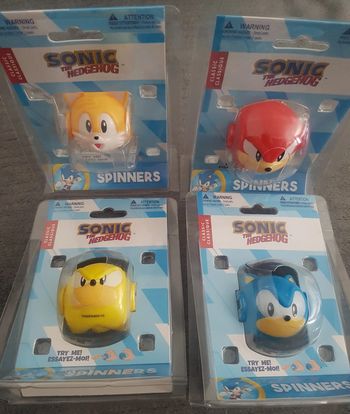 Lot de 4 spinners sonic the hedgehog sega collection figurines