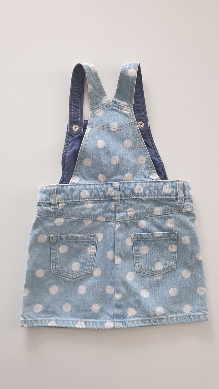 Robe en jean bleue à pois blancs - photo numéro 3