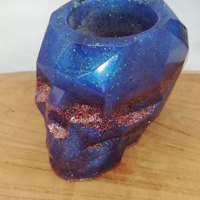 Crâne géometrique en résine - photo numéro 7