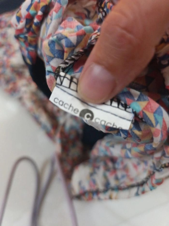 Petit top bleu et imprimé multicolore cache cache - photo numéro 7