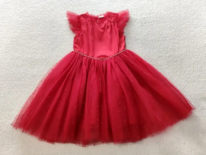 Robe créateur tulle rouge fêtes tao tape à l'oeil 8 ans