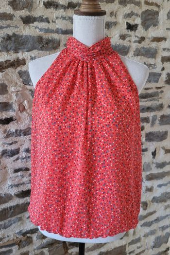 Débardeur Blouse sans manches corail à pois K Woman Taille 42