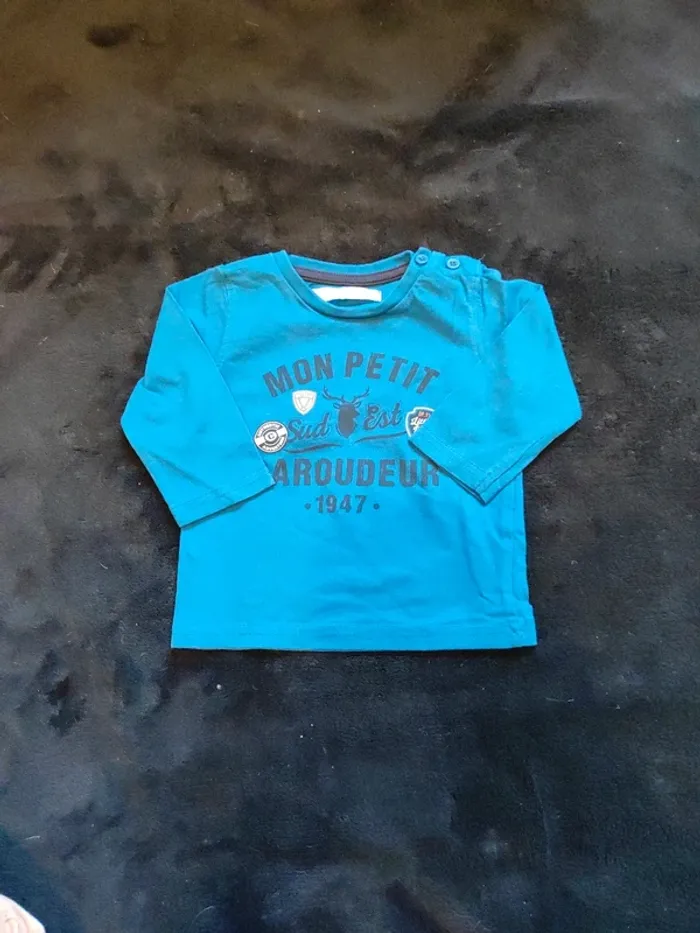 Lot 11 t-shirt manches longues 6 mois - photo numéro 3