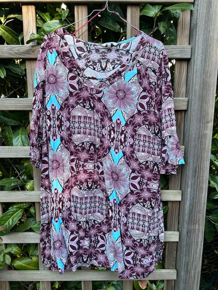 Tunique violet/turquoise