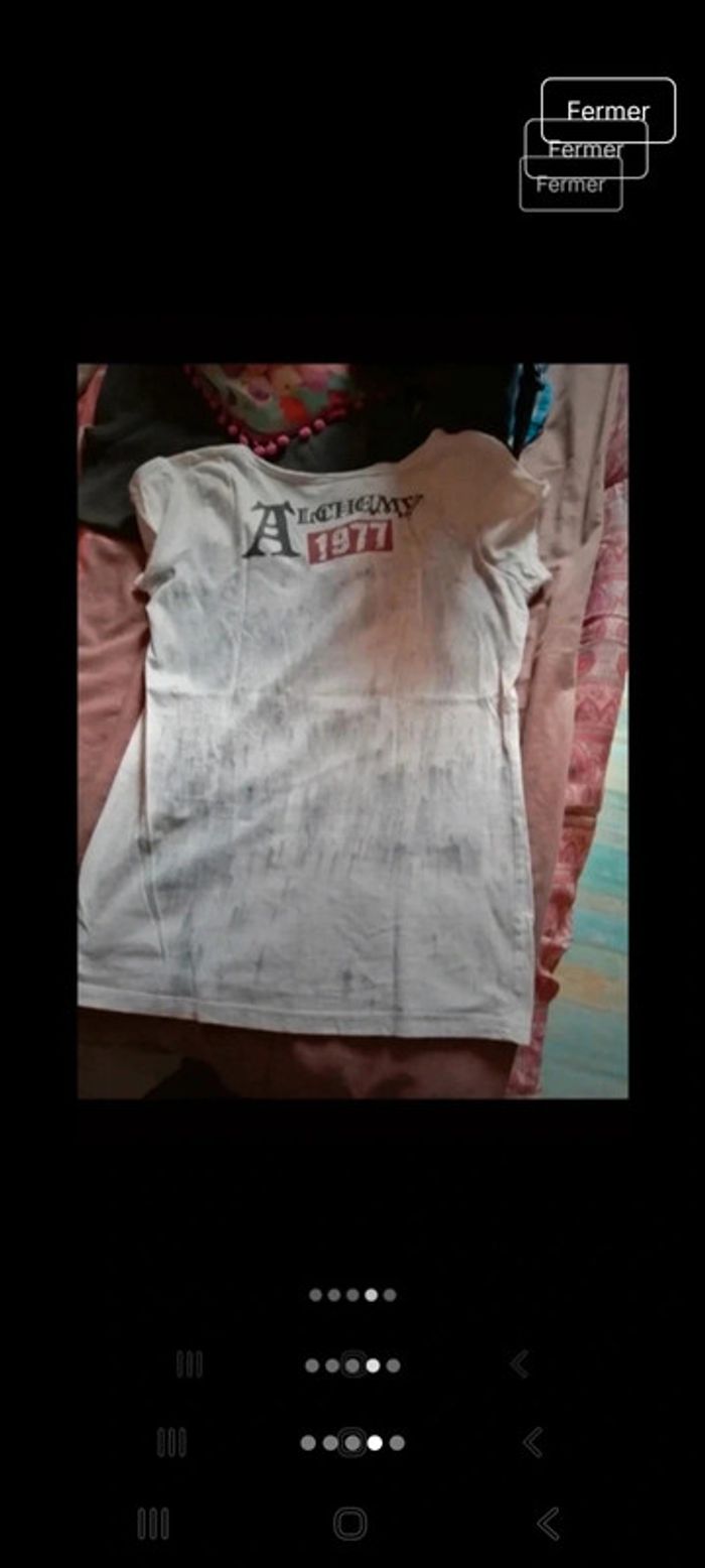 Tee-shirt motif tête de mort sur drapeau - photo numéro 4