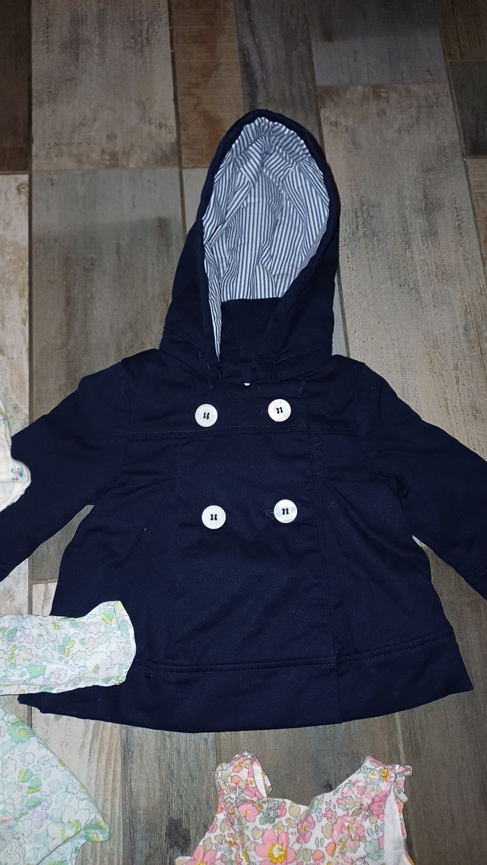 Lot jacadi cyrillus liberty robe blouse bloomer trench 3/6 mois - photo numéro 6