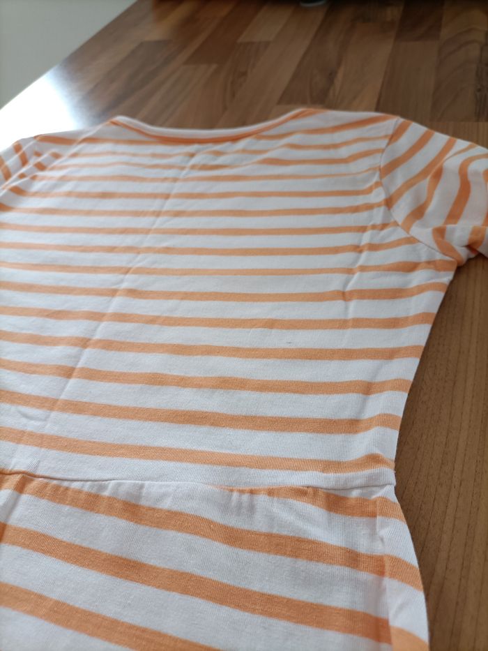 Robe légère manches longues 10-12 ans rayé blanc et orange - photo numéro 7