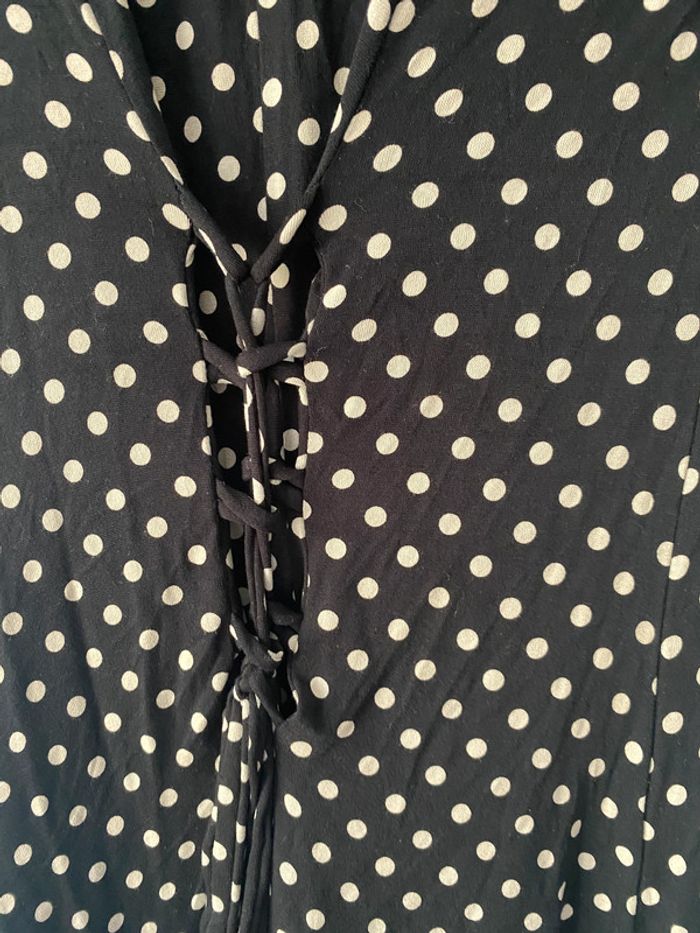Robe midi à pois noirs et beige Isabelle de Pedro Taille 38/40 - photo numéro 3