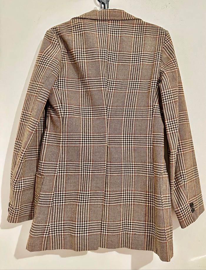 Blazer marron à carreaux – Taille M - photo numéro 2