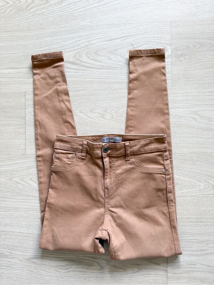 Jean slim camel marron clair denim co taille 36 S - photo numéro 2