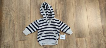 Pull capuche rayé bébé garçon 4/6 mois
