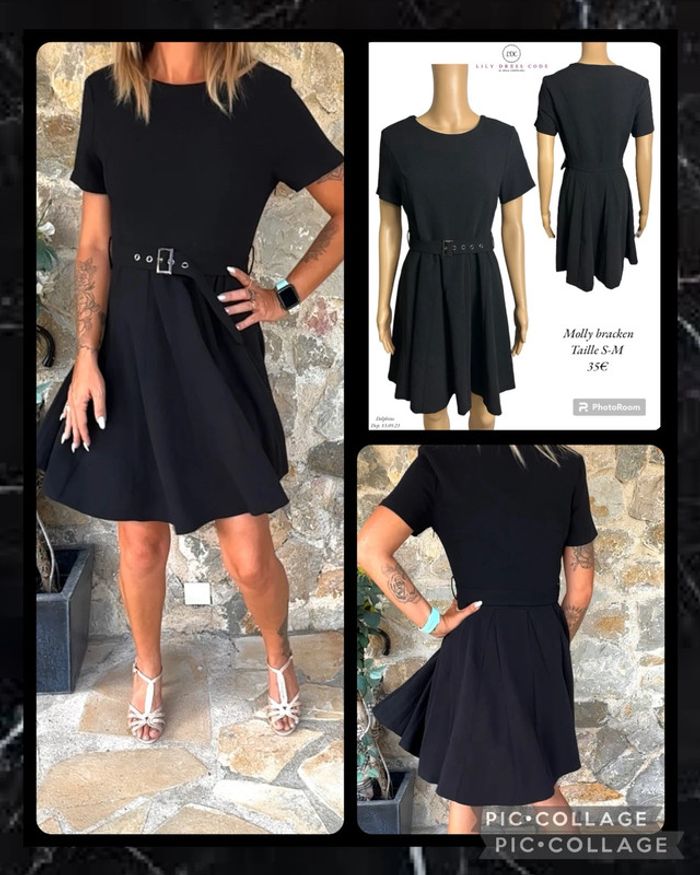 🖤 Robe noire fluide à ceinture Molly Bracken – Taille s/m SOLDÉ -50% 🖤