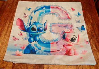 Taie oreiller Stitch et Angel avec lettre G