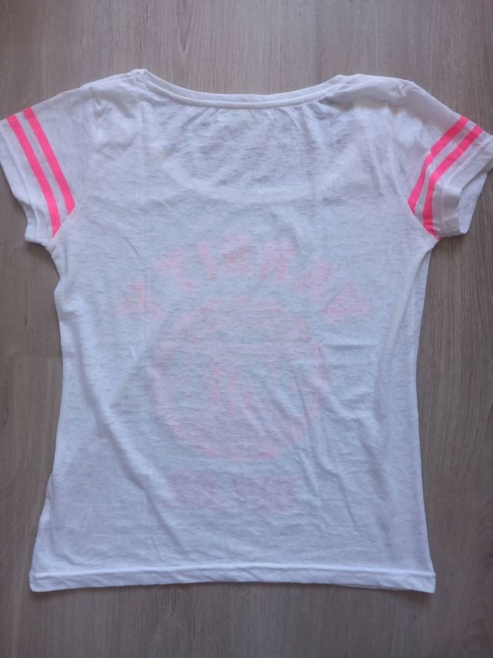 T-shirt MC blanc et rose T.38 Gémo - photo numéro 3