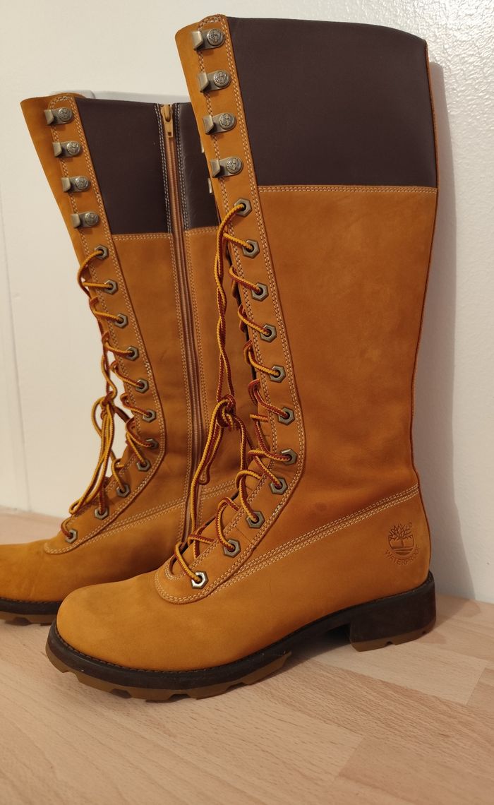 Bottes hautes Timberland femme taille 37 nubuck et cuire - photo numéro 2