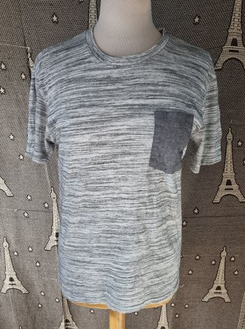T-shirt gris chiné taille S