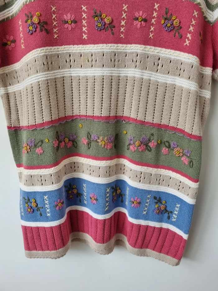 Top en coton brodé coloré vintage - photo numéro 6