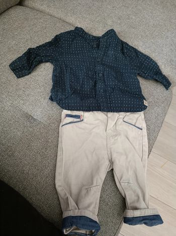 Ensemble 3 mois crème marine