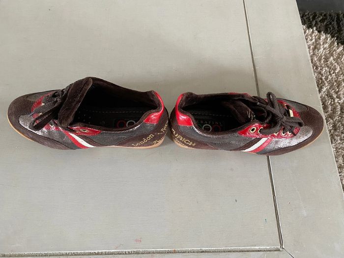 Serafini Luxury basket taille 36 marron et rouge vintage - photo numéro 5