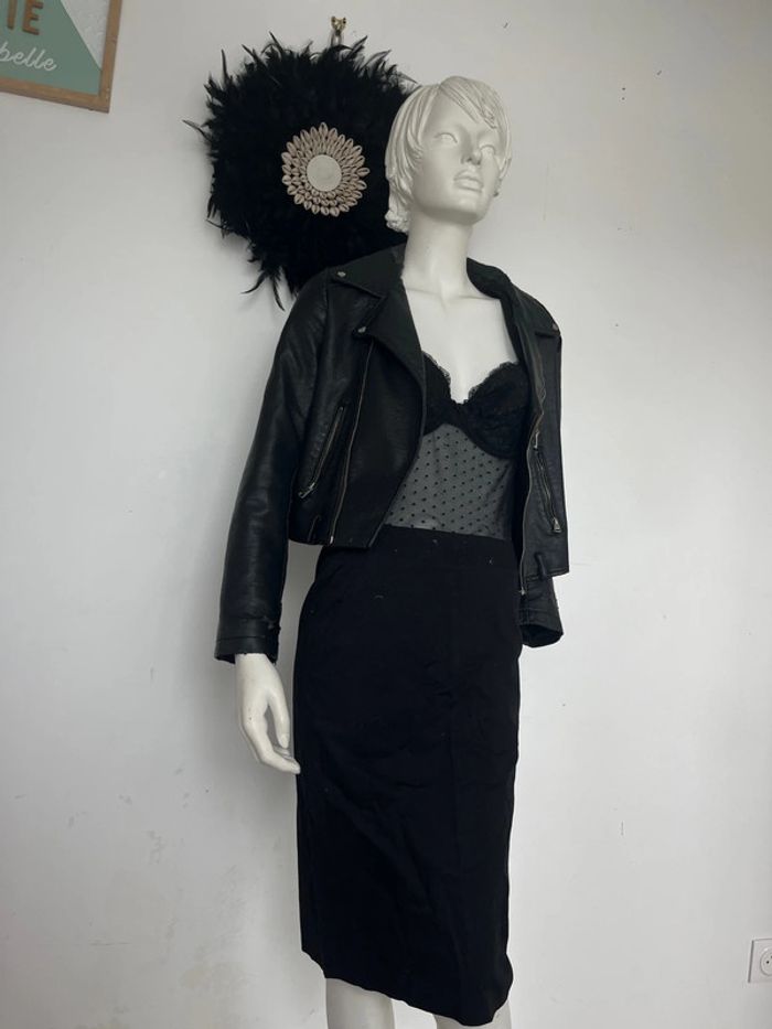 jupe taille haute noire - photo numéro 2