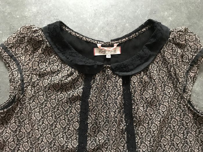 Blouse haut Kelly Rose noir à motif taille 40 - photo numéro 3