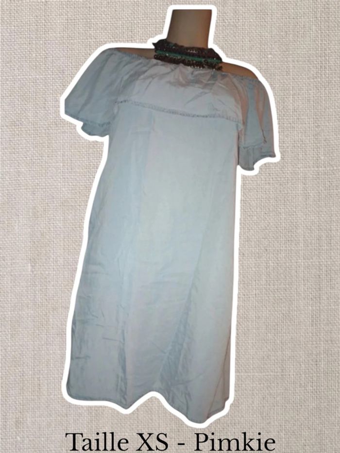 Robe épaules dénudée 👗 bleu ciel - Taille XS - Pimkie - photo numéro 2