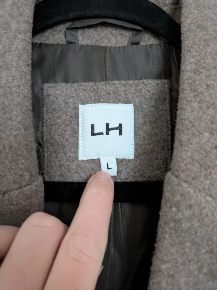 Manteau droit classique beige/taupe - LH Taille L - photo numéro 3