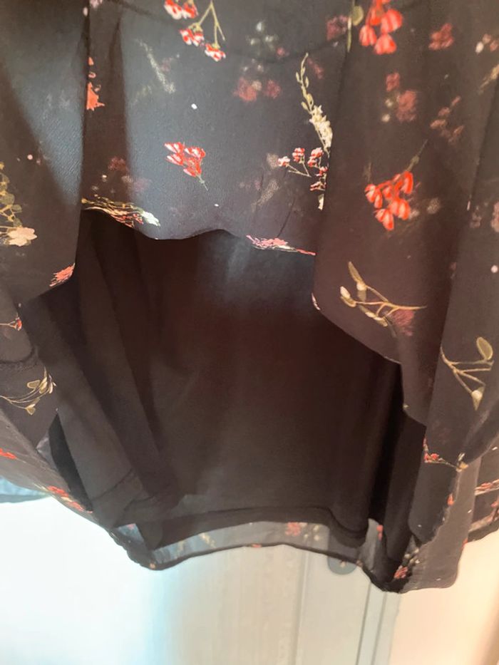 Blouse noir fleur - photo numéro 5