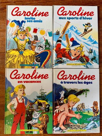 Lot de 4 livres Caroline blancs édition rare vintage albums bd Pierre Probst