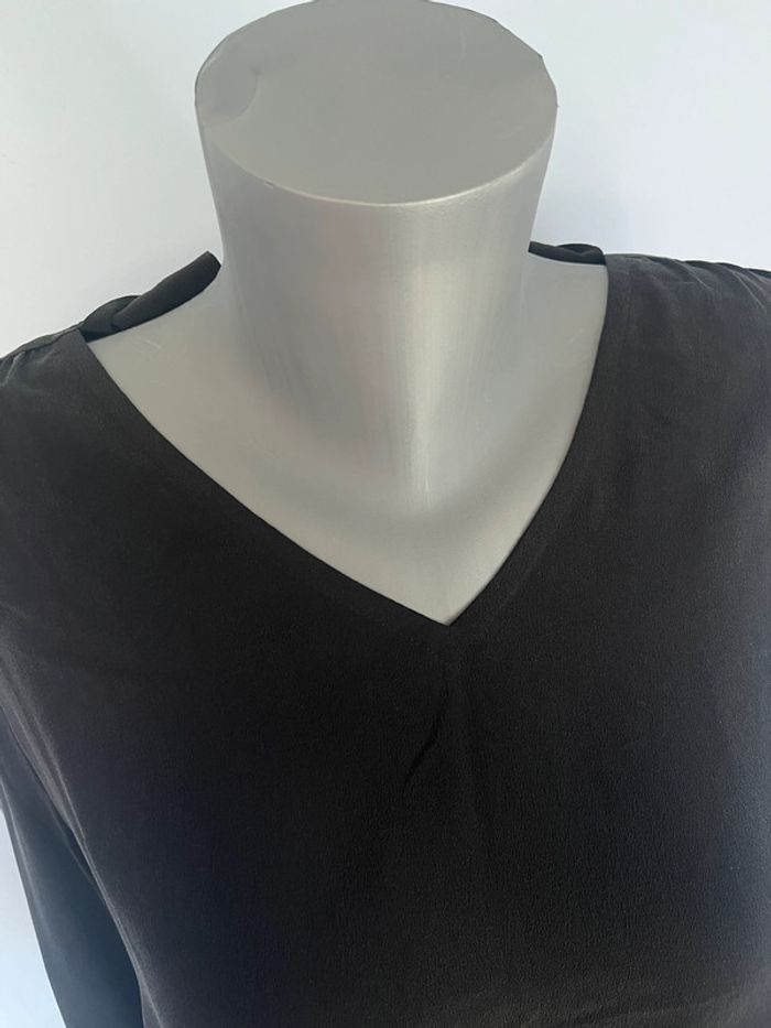 Haut noir en soie à nouer – Comptoir des Cotonniers – Taille 42 / XL – Élégance absolue - photo numéro 4