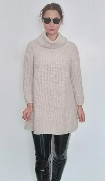 Robe pull casual grand col taille unique