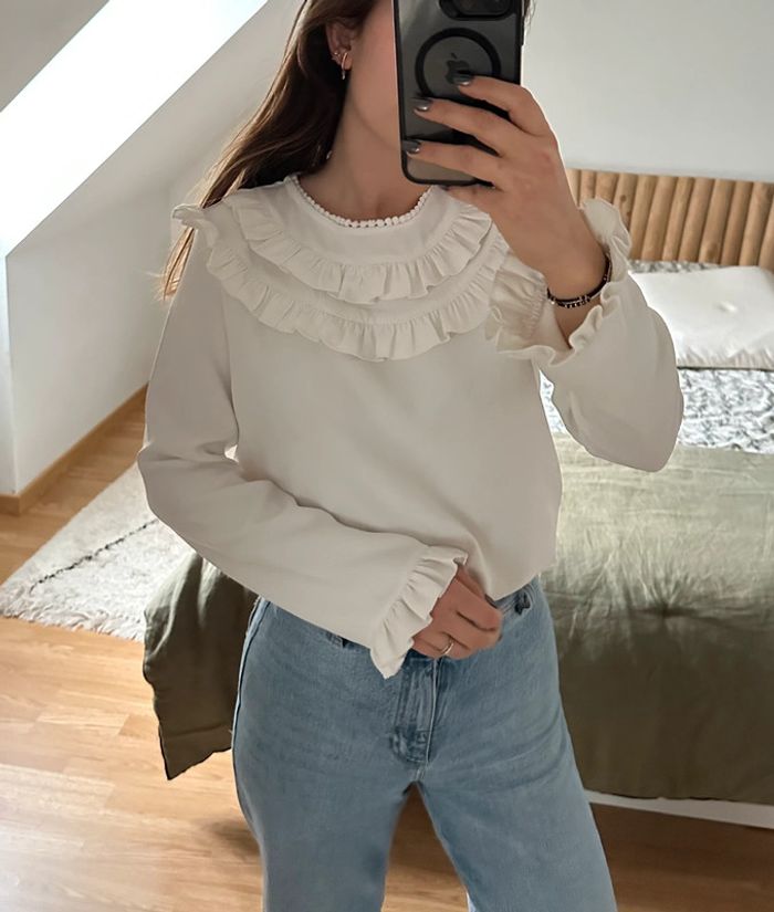 Blouse Saaj blanche détail volants 🐚