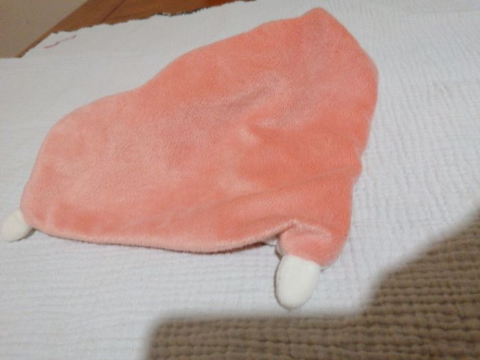 Doudou plat tête d'ourson bleu marque super u - photo numéro 3