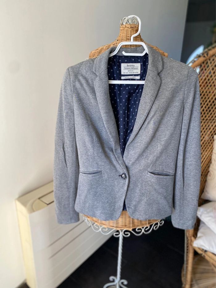 Blazer Bershka Premium Outwear gris taille S 36