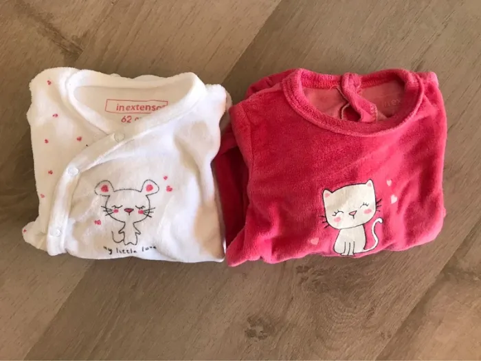 Lot de 2 dors bien en velours 3 mois