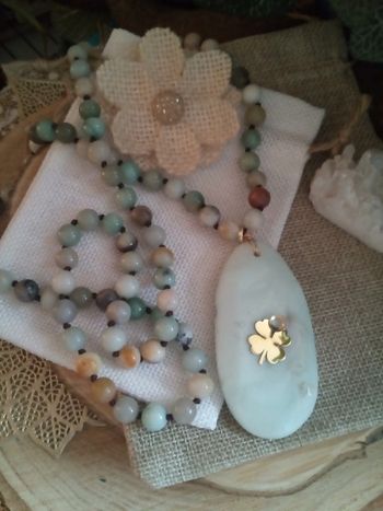 Collier tout en pierres d'Amazonite 🩵.