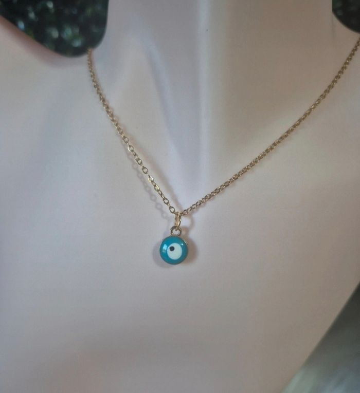 Collier oeil bleu 👀✨ #Bijoux #Collier #Oeil - photo numéro 3