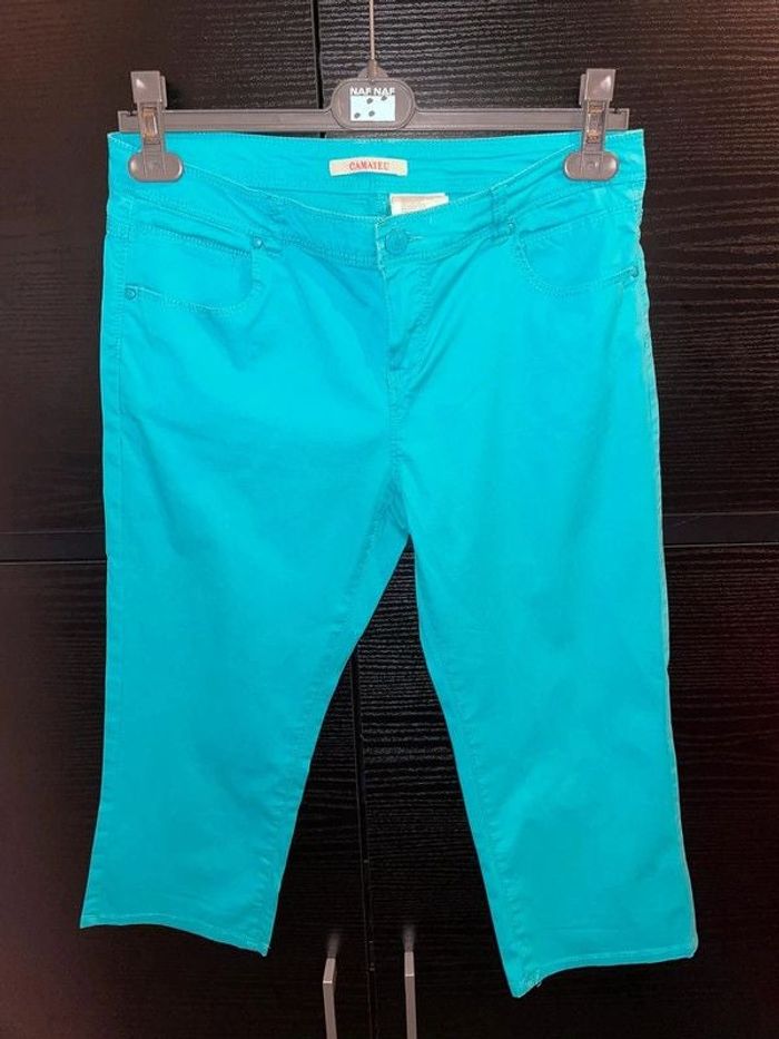 pantacourt turquoise camaieu 38
