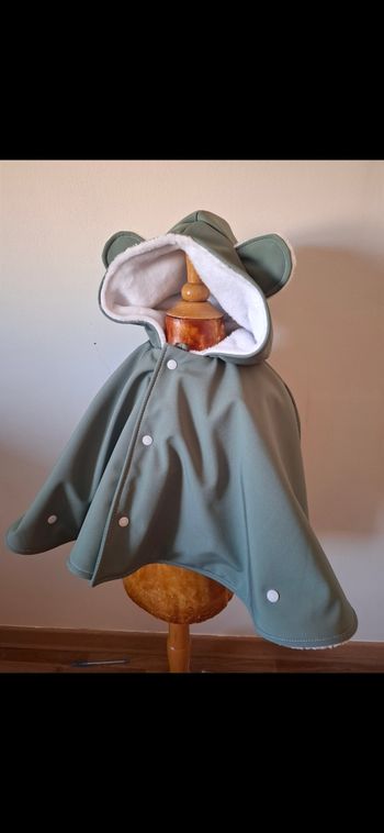 Poncho 0/18 mois vert sauge