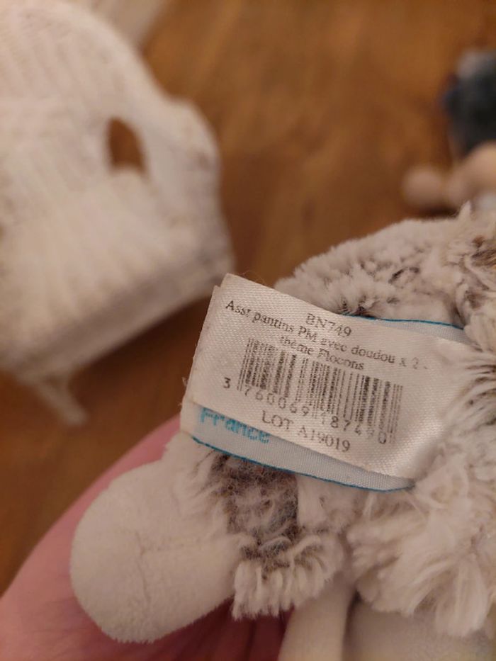 Doudou ourson gris Baby Nat Les Flocons - photo numéro 7