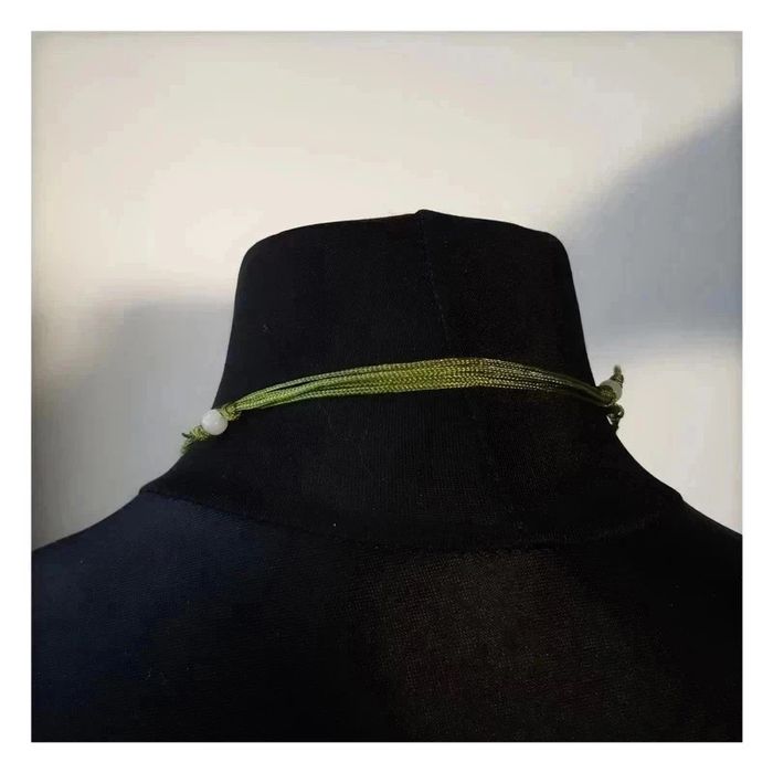 Collier ethnique nature feuille jade neuf - photo numéro 4
