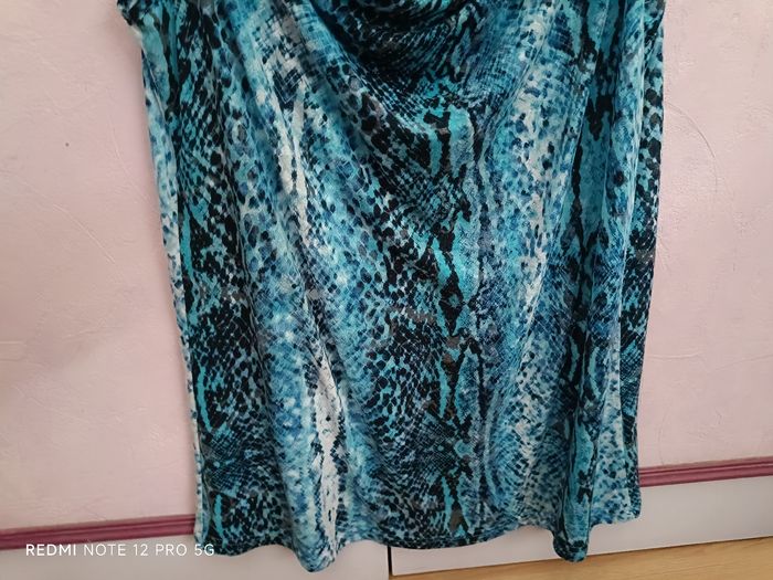 Tunique bleu imprimée M&S en T.XL (42) - photo numéro 3