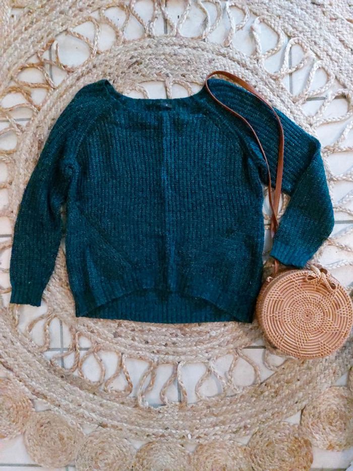 Pull vert foncé Only