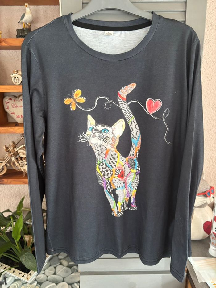 tee shirt motif chat - photo numéro 2