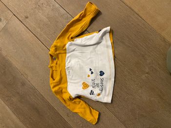 haut manche longue jaune/blanc