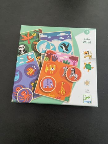 Djeco jeu loto animaux enfant bébé Wood bois