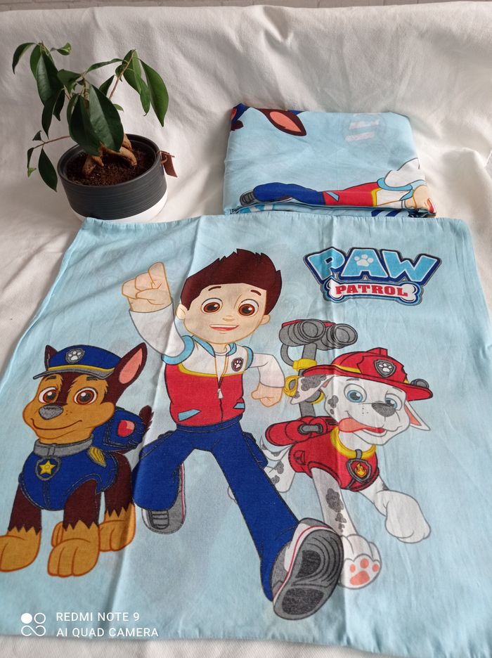 Parure couette + taie oreiller pat patrouille