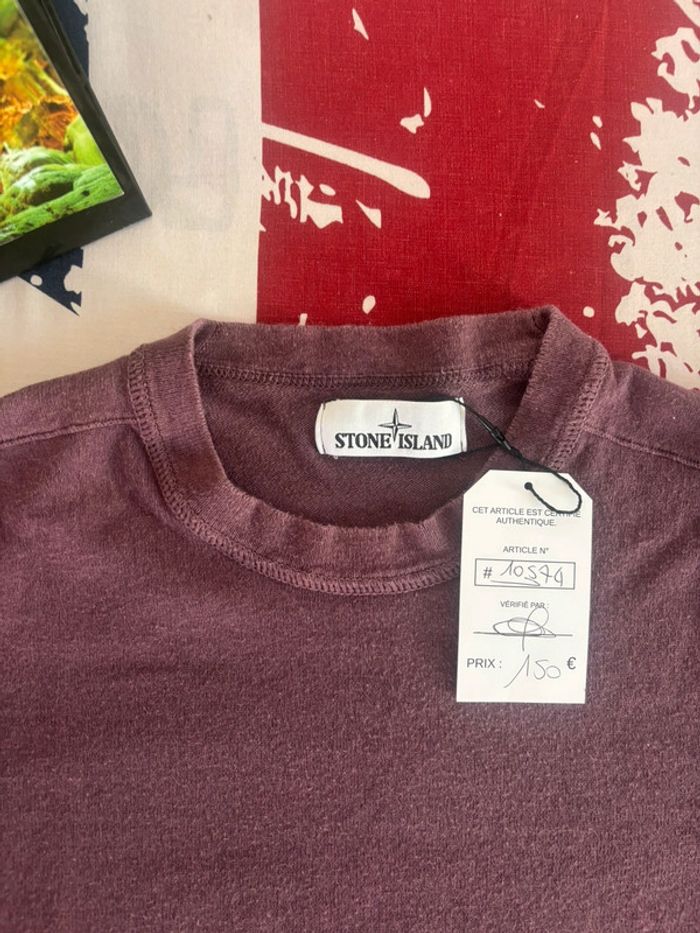 Sweat Stone Island taille S rouge bordeaux - photo numéro 2